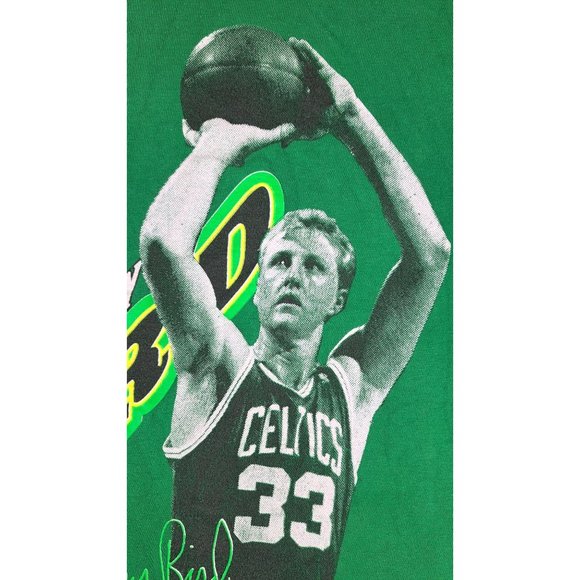 Vintage Larry Bird T-shirt Boston Celtics Green Starter 1989 Basketball Legend - Picture 3 of 14